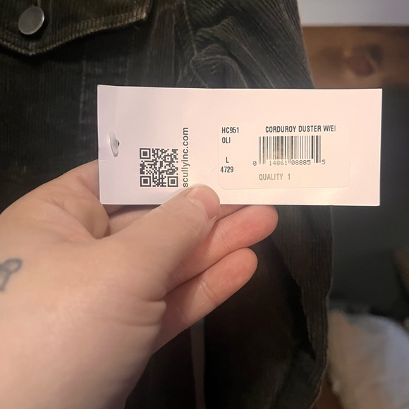 Scully western Corduroy duster L jacket/dress - Picture 10 of 12